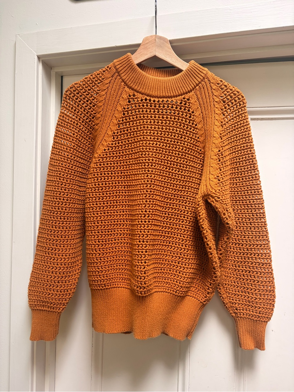 Uniqlo Orange Chunky Crewneck Sweater